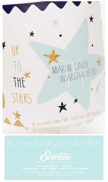 Trusou de botez tematica cosmos, astronauti, racheta in spatiu, Up to the stars 5